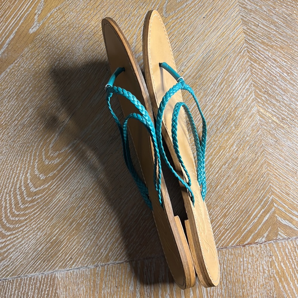 J. CREW Green Braided Thong Sandals 11 - Picture 7 of 7